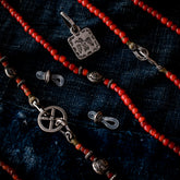 ANTIQUE WHITE HEART 2 WAY CHAIN WITH FUKU PENDANT - May club